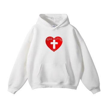 “God Loves You” heart x cross sweatshirt