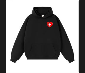 “God Loves You” heart x cross sweatshirt